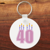 40 kaarsen (roze / Paars) Sleutelhanger (Voorkant)
