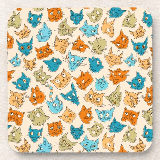 40 kattengezichten en één staart bier onderzetter (Voorkant)