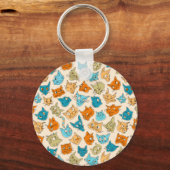 40 kattengezichten en één staart sleutelhanger (Voorkant)