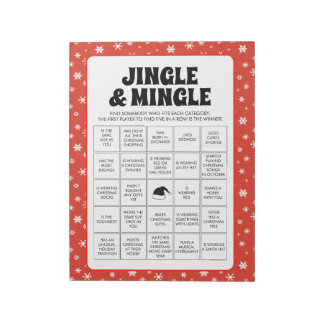 40 kerst Jingle & Mingle Bingo spelvellen Notitieblok