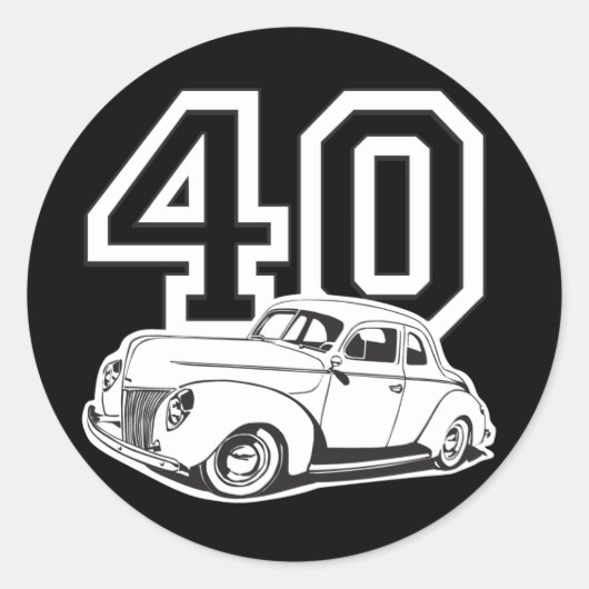 40 Klassiek Ronde Sticker (Voorkant)