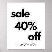 40% korting op verkoopbord, aangepaste detailhande poster (Voorkant)