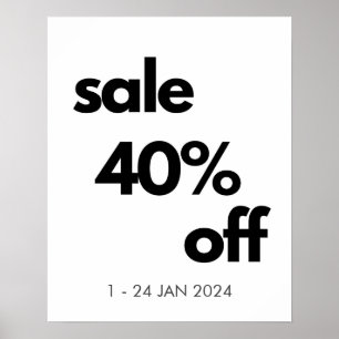 40% korting op verkoopbord, aangepaste detailhande poster