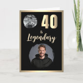 40 & Legendary 2 foto's 40e verjaardag goud Kaart (Voorkant)