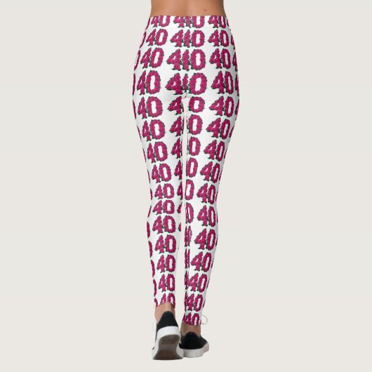 40 leggings 40e verjaardag schattige roze rozen (Achterkant)