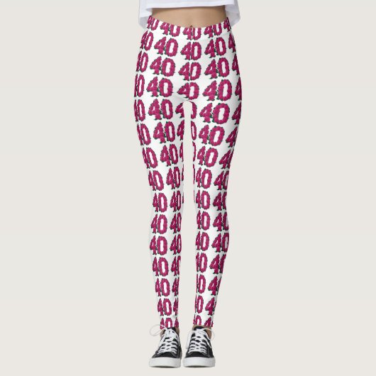 40 leggings 40e verjaardag schattige roze rozen (Voorkant)