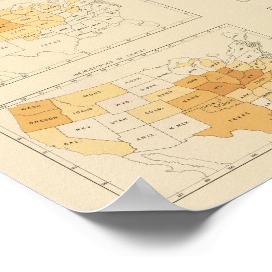 40 Lidmaatschap, hoofddenominaties 1890 Poster (Hoek)