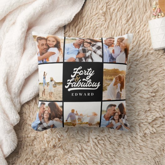 40-lijkt goed op gouden zwarte fotoverjaardag dan kussen (Deken)