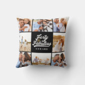 40-lijkt goed op gouden zwarte fotoverjaardag dan kussen (Achterkant)