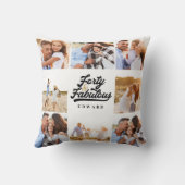 40-lijkt goed op gouden zwarte fotoverjaardag dan kussen (Achterkant)