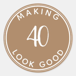40-look Good 40th Birthday Party Classic R Ronde Sticker