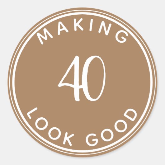 40-look Good 40th Birthday Party Classic R Ronde Sticker (Voorkant)