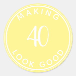 40-look Good 40th Birthday Party Classic R Ronde Sticker