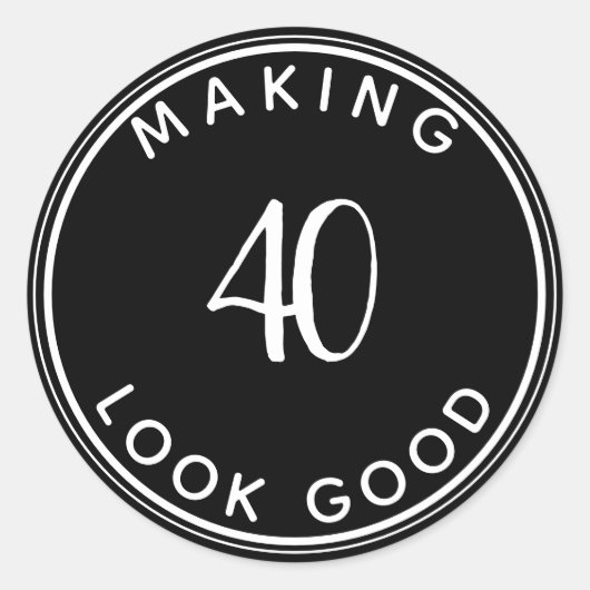 40-look Good 40th Birthday Party Ronde Sticker (Voorkant)