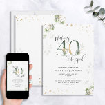 40-look Good Green Gold Botanical Birthday Kaart<br><div class="desc">Het veertig worden is een ongelooflijke prestatie en verdient het om in stijl te worden gevierd! De Making 40 Ziet er goed uit voor de botanische 'Birthday'-uitnodiging is de perfecte manier om dat te doen. Deze strakke, moderne uitnodiging is voorzien van een prachtig groen botanisch ontwerp met faux gouden folie...</div>