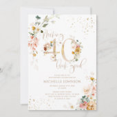 40-look Good Pink Gold Botanical Birthday Kaart (Voorkant)