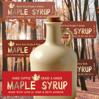 40 MAPLE GRADE LABELS in 4 SYRUP COLORS 