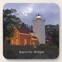 40 mijl Punt Ligthouse schemering 6 plastic onderz Bier Onderzetter