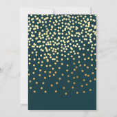 40 mijlpaal Mousserende wijn Goud Blauw Glitter Ch Kaart (Achterkant)