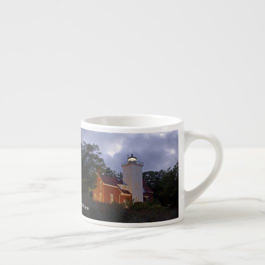40 Mile Point Lighthouse 2 pict espresso mok (Rechts)