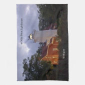 40 Mile Point Lighthouse bij avondkeukenhanddoek Theedoek (Verticaal)