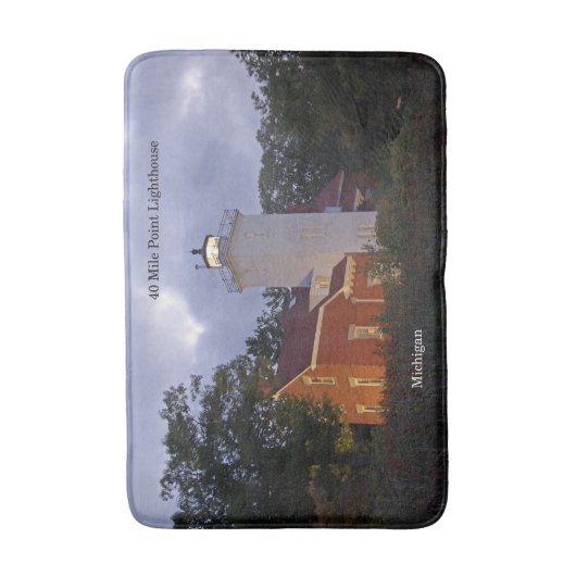 40 Mile Point Lighthouse bij schemerbad Badmat (Voorkant Verticaal)