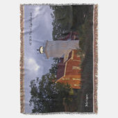 40 Mile Point Lighthouse bij schemering geweven de Deken (Voorkant Verticaal)