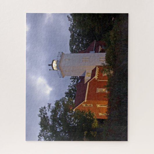 40 Mile Point Lighthouse bij schemering Legpuzzel (Verticaal)