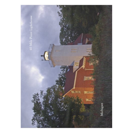 40 Mile Point Lighthouse bij schemertafelkleed Tafelkleed (Voorkant)