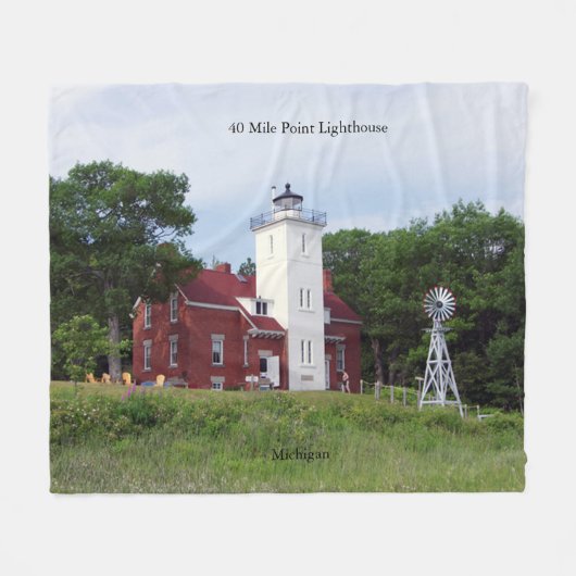 40 Mile Point Lighthouse blanket Fleece Deken (Voorkant (Horizontaal))