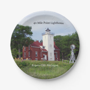 40 Mile Point Lighthouse-bord Papieren Bordje