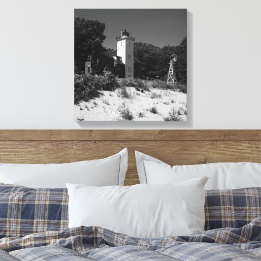 40 Mile Point Lighthouse Canvas Afdruk (Insitu (Slaapkamer))