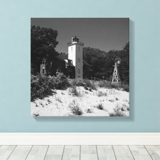 40 Mile Point Lighthouse Canvas Afdruk (Insitu (Houten vloer))