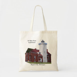 40 Mile Point Lighthouse cut out canvas tas