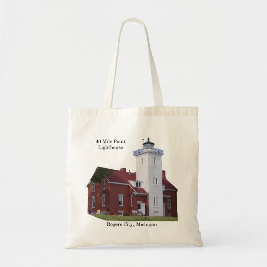 40 Mile Point Lighthouse cut out canvas tas (Voorkant)