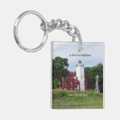 40 Mile Point Lighthouse, dubbelzijdige sleutelket Sleutelhanger (Voorkant Links)