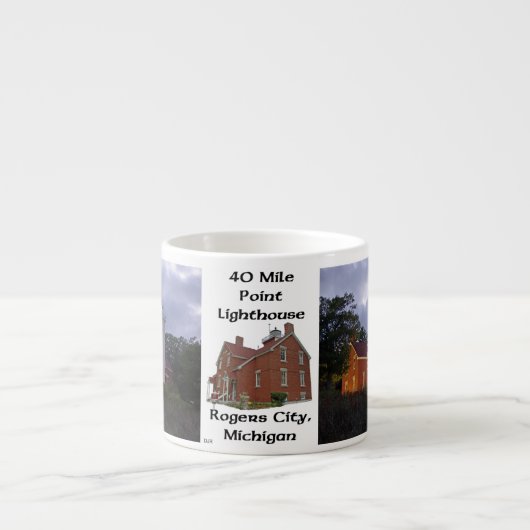 40 Mile Point Lighthouse dusk espresso mok (Voorkant)