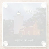 40 Mile Point Lighthouse dusk glass onderzetter (Achterkant)