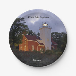 40 Mile Point Lighthouse dusk paper bord