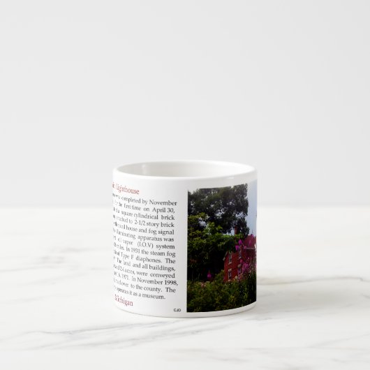 40 Mile Point Lighthouse geschiedenis espresso mok (Voorkant)