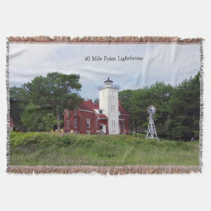 40 Mile Point Lighthouse geweven deken