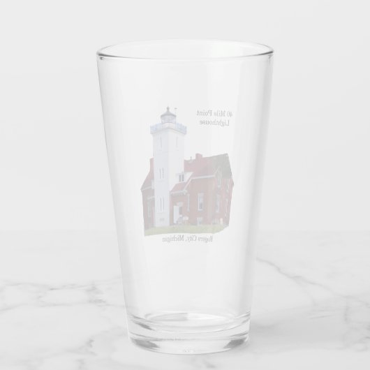 40 Mile Point Lighthouse-glas Glas (Achterkant)