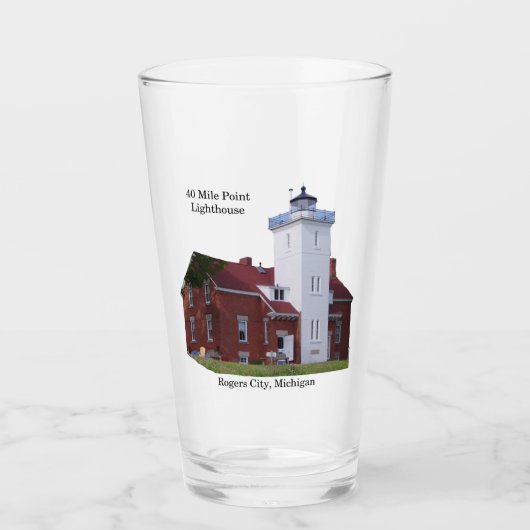 40 Mile Point Lighthouse-glas Glas (Voorkant)