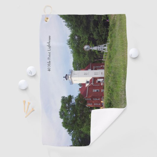 40 Mile Point Lighthouse golfhanddoek (Insitu)