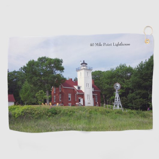 40 Mile Point Lighthouse golfhanddoek (Horizontaal)