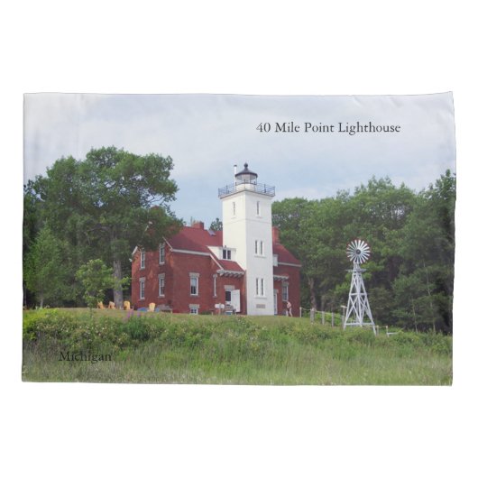 40 Mile Point Lighthouse kussen hoesje Kussensloop (Achterkant)