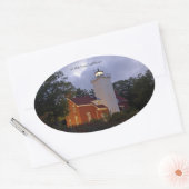 40 Mile Point Lighthouse schemker Ovale Sticker (Envelop)