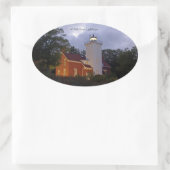 40 Mile Point Lighthouse schemker Ovale Sticker (Tas)