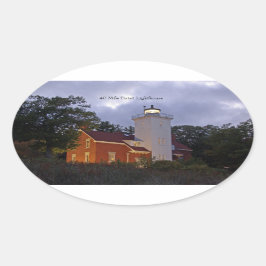 40 Mile Point Lighthouse schemker Ovale Sticker