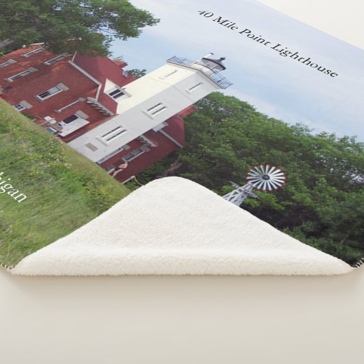 40 Mile Point Lighthouse sherpa blanket Sherpa Deken (3/4)